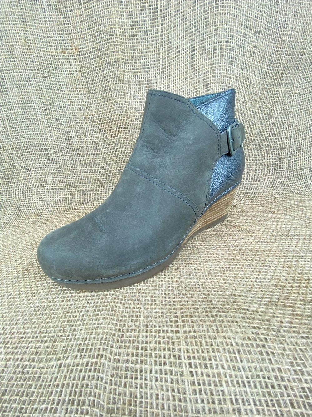 Dansko Hartley Grey Nubuck Leather Wedge Ankle Boots Women’s Size 9.5 - 10 Eu 40